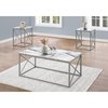 Monarch Specialties Table Set, 3pcs Set, Coffee, End, Side, Accent, Living Room, Metal, White Marble Look, Grey I 7953P